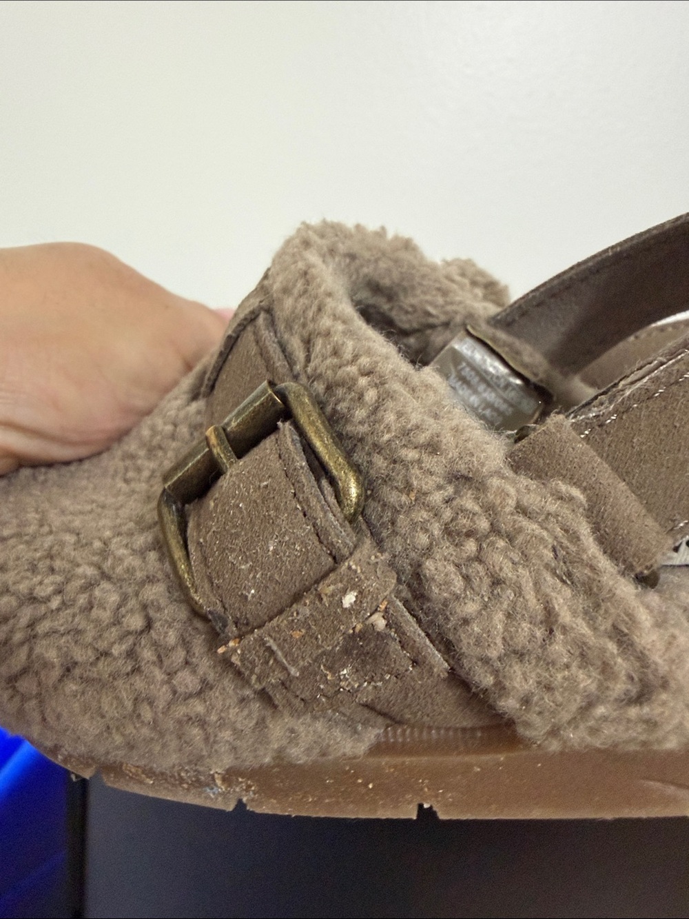 Zara Brown Sherpa Buckle Clogs - Picture 9 of 13